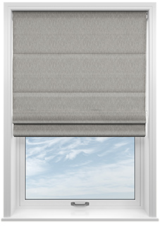Genoa Faux Silk (Blackout), Silver Shimmer - Twist&Fit Roman Blind